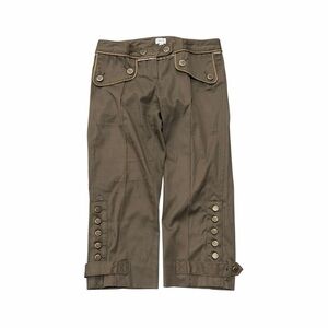 Caché Olive Military Button Capri Pants Size 2